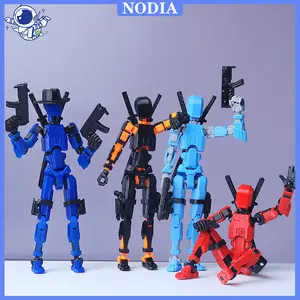 Nodia Toys  Dummy 13 Action Figure / Dummy Bentuk Gerakan Sendi DIY/Boneka Robot/Joint Movable Action Figurines Lucky 13/Boneka Transformasi Boneka/Dummy Titan 13 Action Figure / Model Tubuh Manusia Cetak 3D /Mainan Transformasi Bergerak Multi-Sendi