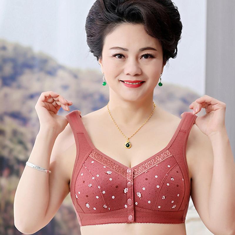 Áo Ngực, Khóa Trước, Dành Cho Người Trung Niên Thấm Hút Ẩm, Thoải Mái, Thân Thiện Với Làn Da, Thoáng Khí, Hỗ Trợ Ổn Định, Độ Bền Cao, Không Có Vòng Thép, Đồ Lót Mềm 1