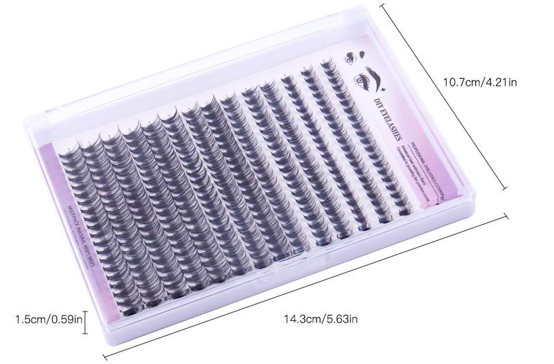 Product Introduction of European and American Thick Large Displacement 280 Clusters D Curved DIY Eyelash Segmented Single Cluster Grafting False Eyelashes 7