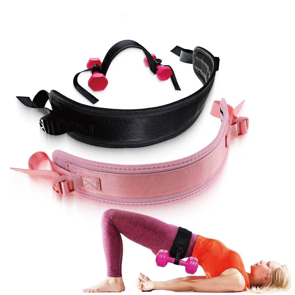 New EVA+Webbing Weight-bearing Belt Non Slip Adjustable Hip Thrust Belts Black Pink Easy to Use Waist Trainer Belt Home Workouts