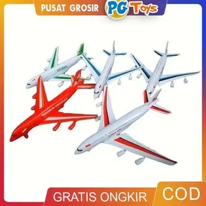 PGTOYS Mainan Miniatur Pesawat Terbang Friction PULL BACK Garuda Indonesia Citilink Lion Air Batik Air Plastik Toy 30cm Control Remote MainanAnak Bahan Plastik Fitur Bisa Pullback Ukuran 30cm Ready Stok