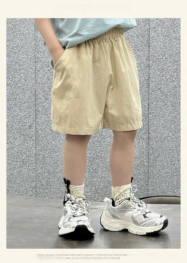 Product Introduction of Summer minimalist thin children's shorts for boys and girls, children's clothing for boys and girls, solid color cotton pants for boys 12