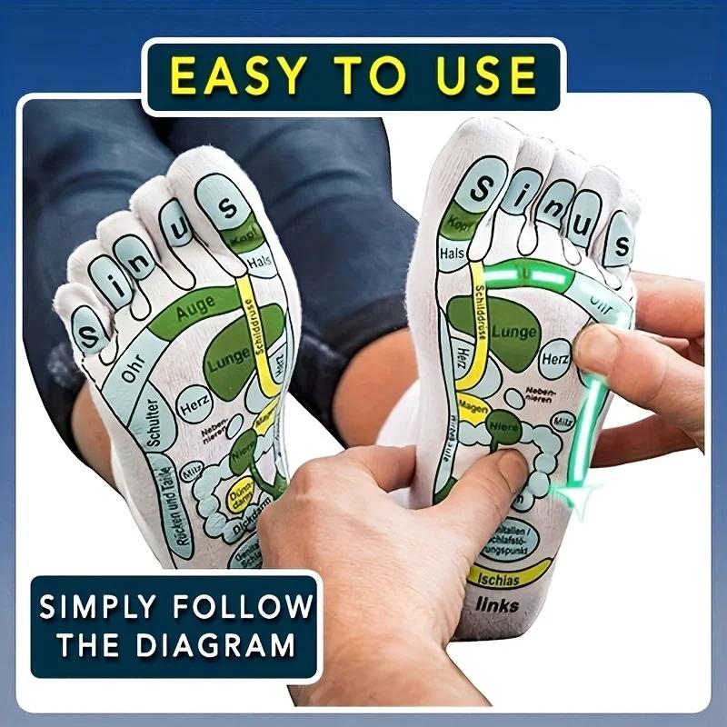 Product Introduction of 1 Pair Acupressure Socks Physiotherapy Massage Socks Relieve Tired Feet Acupoint Reflexology Socks with Massage Stick Foot Care socks  slides 6