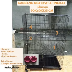 Kandang Kucing Tingkat 4 Extra Jumbo Ukuran 90x60x135 cm Kandang Hewan Kandang Kelinci Kandang Anjing
