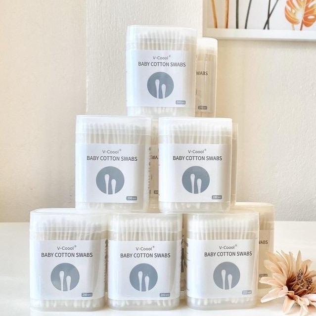 Tăm bông  cho bé hộp 200 que cao cấp