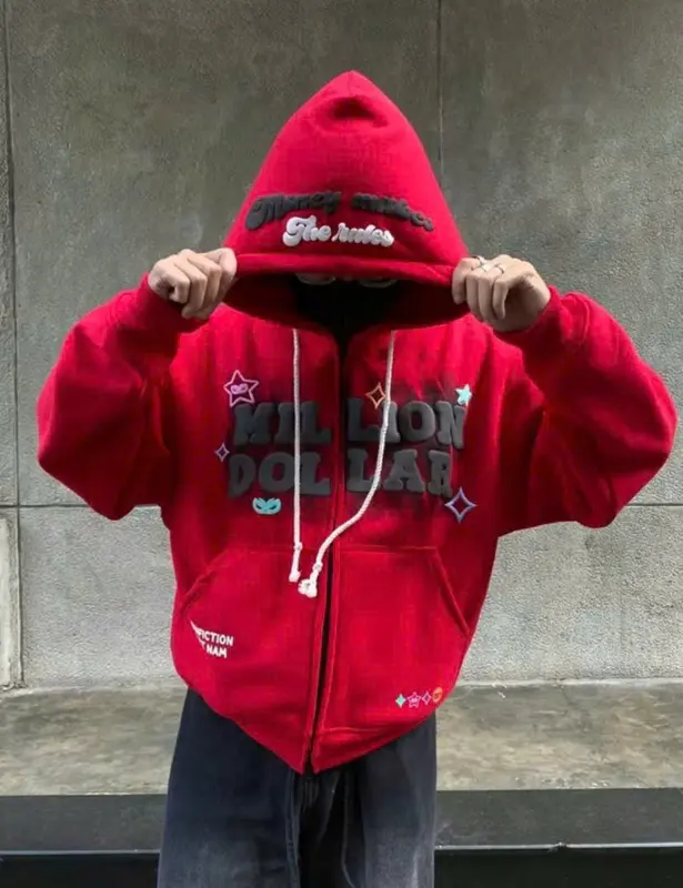 Áo Khoác Hoodie Nam Nữ Nỉ Bông In Boxy Millon Dollar 3D Siêu HOT HIT - Men's Jacket - Menswear Có Túi 6