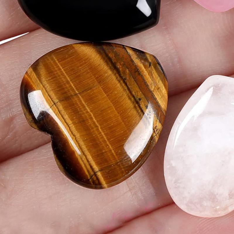 Bộ Đá Và Đá Quý Hình Trái Tim, 20 Chiếc, Đá Tự Nhiên, Thích Hợp Để Chữa Lành Luân Xa Và Thiền Định, Đá Thạch Anh Tự Nhiên, Đồ Trang Trí Để Bàn, Đá Năng Lượng Reiki, Đá Quý Hình Trái Tim 4
