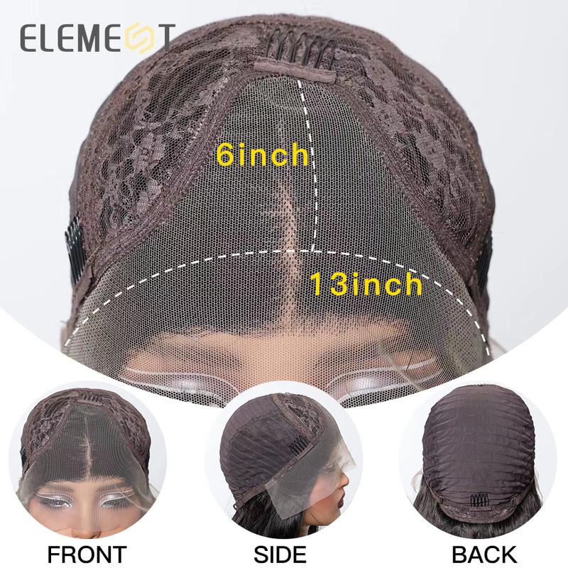 13*6  Lace Front Synthetic Wigs Wavy Dark Brown with Light Brown Color Daily Party Wig for Women Ladies Natural Use 5