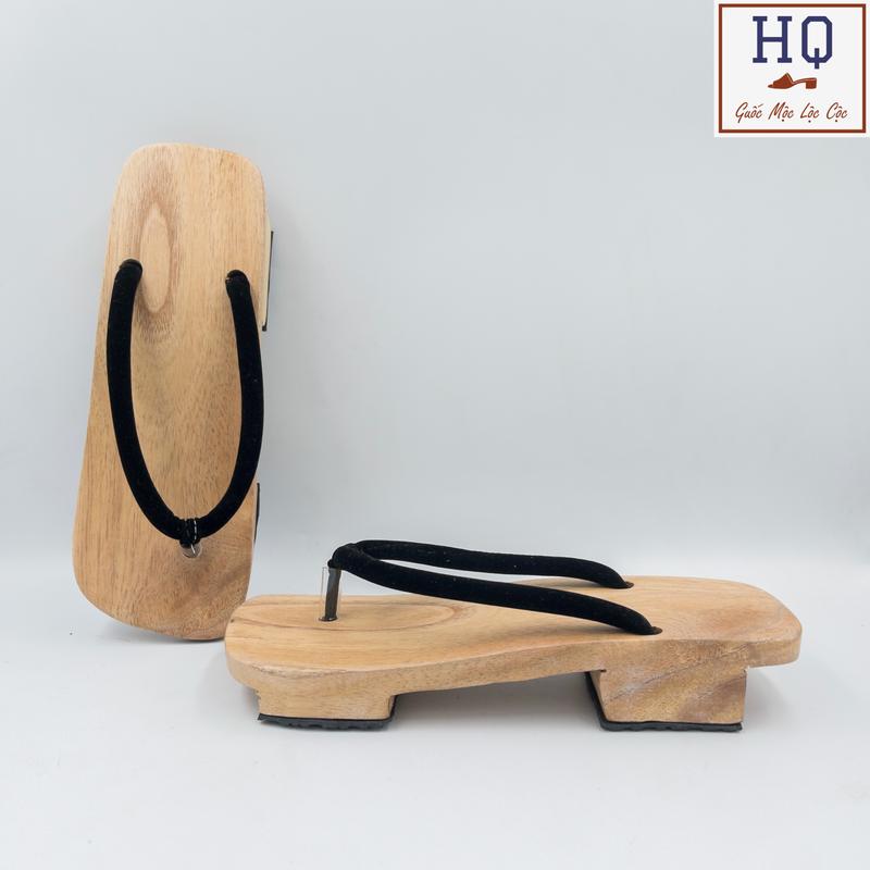 Guốc gỗ mũi vuông Nhật Bản nam, dép kẹp gỗ xỏ ngón Geta Việt (phiên bản dáng cao dành cho nam), guốc mộc quai kẹp, phụ kiện anime cosplay kimono, yukata
