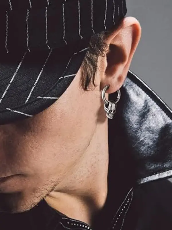 Punk Style Skull Design Dangle Earrings, Fashion Jewelry for Party, Daily Clothing Decor, Trendy All-match & Exquisite Jewelry for Birthday Gift 2