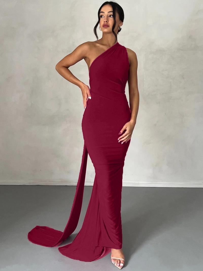 Product Introduction of Women's Plain Ruched O-ring Backless Halter Neck Bodycon Dress, Party Dresses for Women, Summer Clothes Women, Elegant Maxi Dress for Evening Party Club, Ladies Summer Clothes, Homecoming Dresses 10
