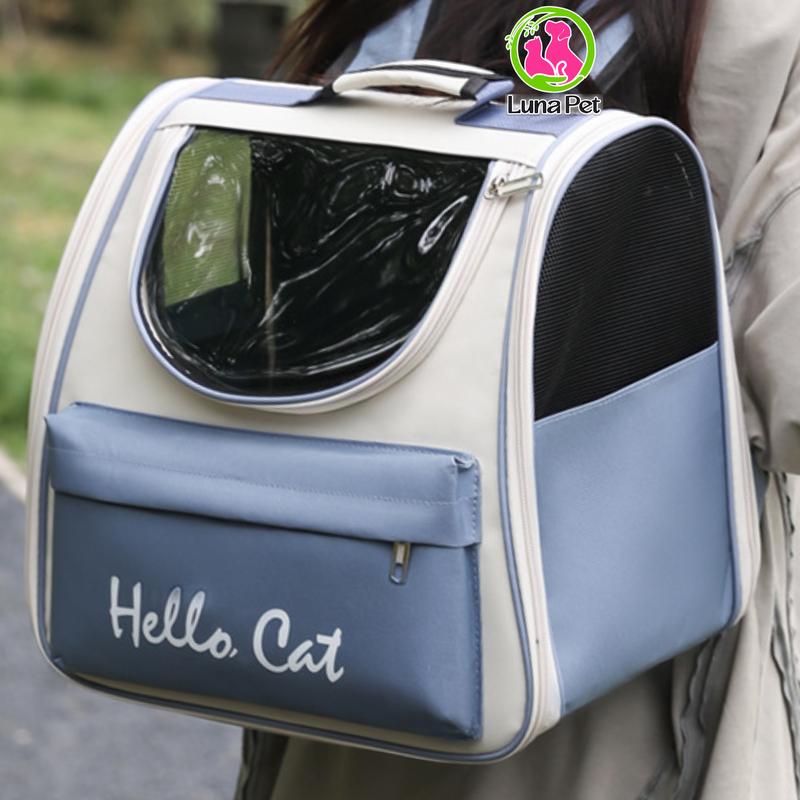  Balo cho chó mèo vải thoáng khí Luna Pet BL12 Hello Cat 