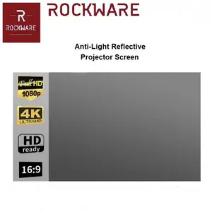 ROCKWARE 60/70/80/100/120-inch Anti-Light Reflective Projector Screen Portable