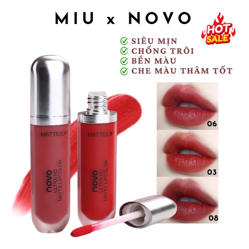 Son Kem Lì Lâu Trôi NOVO Chính Hãng Mềm Mịn Dưỡng Môi Chống Nước - Women Nữ Trang Điểm Mỹ Phẩm