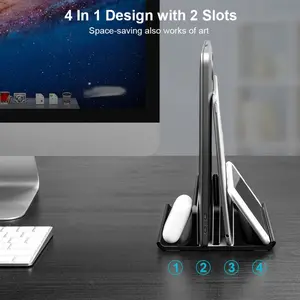 Triple W Metal Laptop Stand Bracket Holder 4 in 1 Vertical Dudukan Tablet Tab Computer