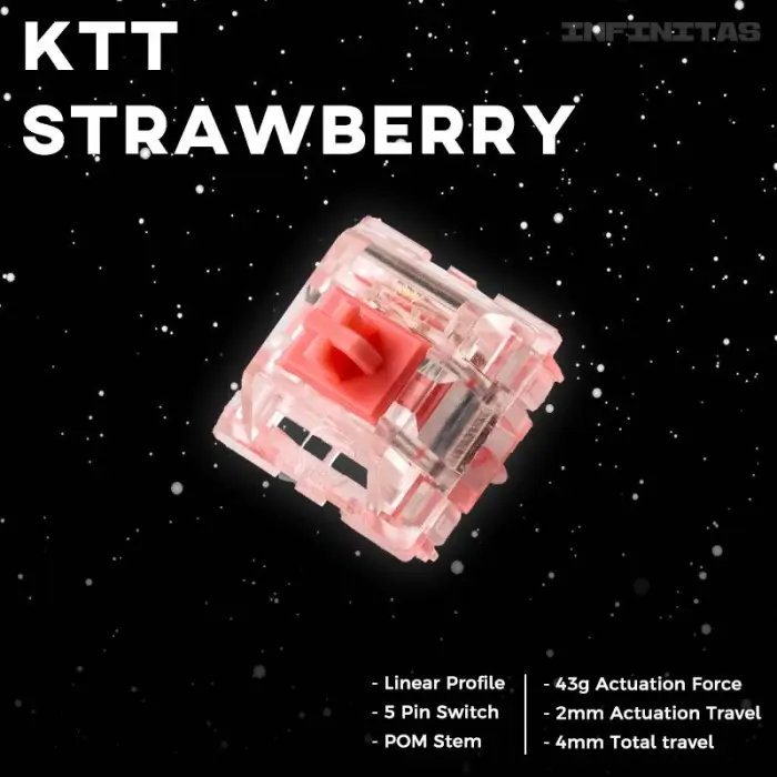 Content KTT Strawberry Pre-Lubed Mechanical keyboard switch (Linear)