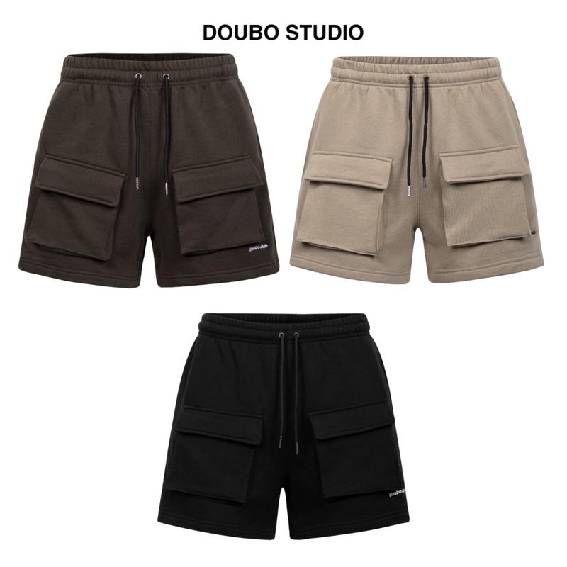 [Deal hot] Quần short túi hộp nỉ bông dày dặn, cotton 350gsm thêu logo Doubo studio
