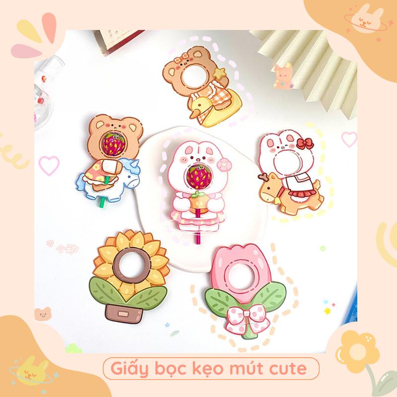 Set 40 thiệp 20/10 cài kẹo mút họa tiết hình bông hoa,con vật Tặng cho bé - Thiệp cắm kẹo mút , làm bó hoa kẹo quà sinh nhật 02323