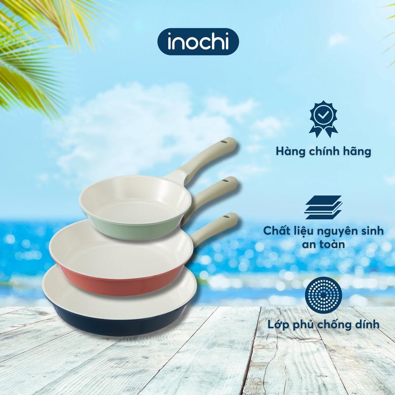 Chảo Vân Đá Chống Dính Inochi Cao Cấp Chính Hãng 26, 28 cm, Chảo Xào Vân Đá Nhôm Đúc Nguyên Khối, Kháng Khuẩn, Giữ Nhiệt