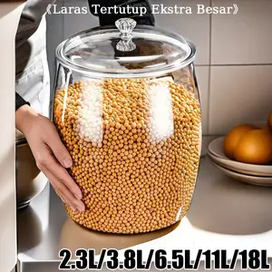Wadah Plastik Kedap Udara Kapasitas Besar Toples Transparan Anti Bocor Tempat Penyimpanan Rempah Dapur Bekas Makanan Rempah Toples Kedap Udara Dari Kaca Toples Plastik Toples Plastik Tertutup Toples Bumbu