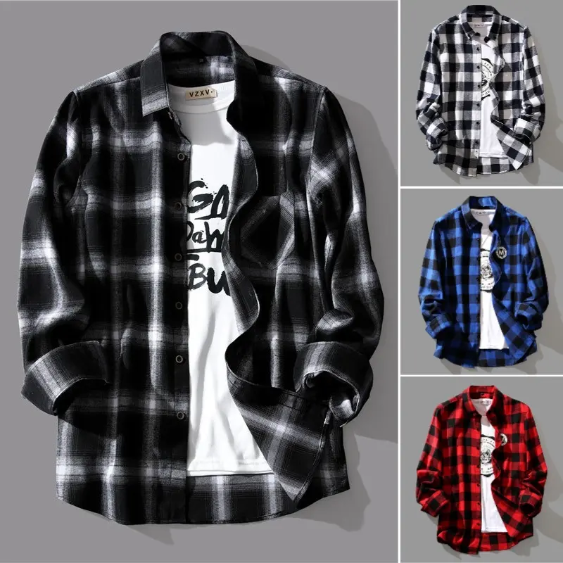 Áo Sơ Mi Dài Tay Kẻ Sọc Dáng Rộng Phong Cách Hàn Quốc, Thời Trang Nam Công Sở Menswear Nhung