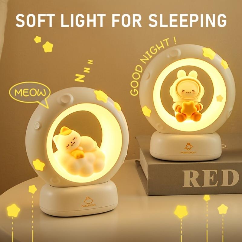  Đèn Ngủ Thiết Kế Hình Mèo Và Thỏ Đèn Đọc Sách Có Pin Đèn Bàn Trang Trí Phòng Có Thể Sạc Lại USB Đèn LED Dễ Thương Nhiều Màu Tuyệt Vời Làm Quà Tặng Hàng Mới Về Mobile 
