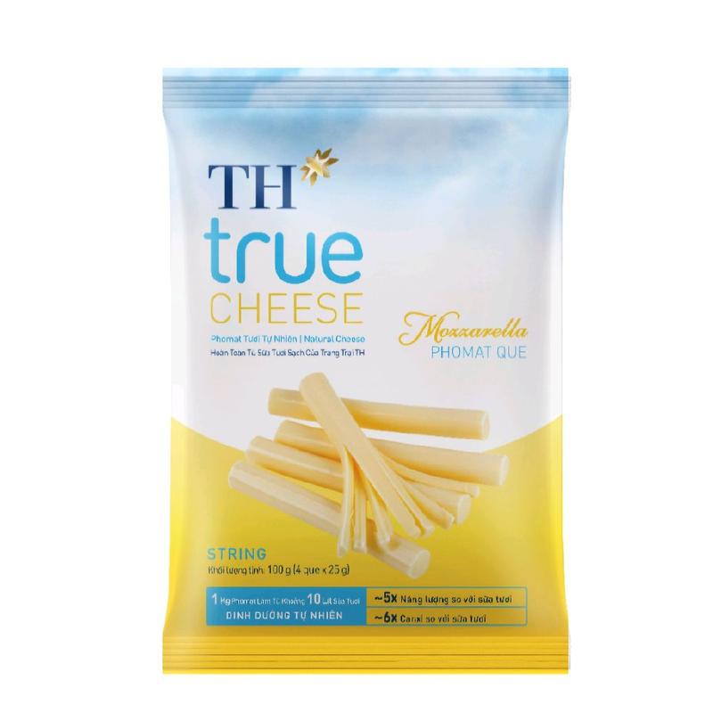   Giao Toàn Quốc  PM Que Mozzarella TH True Cheese  Túi seal 4 que  làm từ sữa tươi nguyên chất 