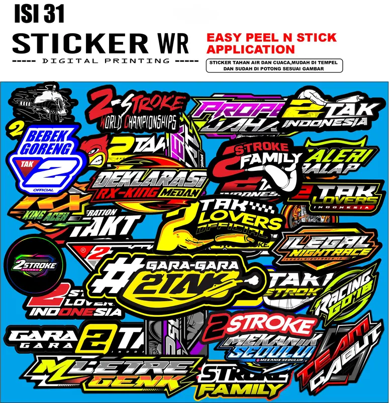 Stiker Pack 2 TAK Hologram Isi 31 Paper Stationery Sticker Waterproof 0
