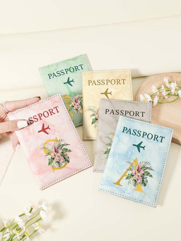 Letter Pattern Passport Holder, Fashionable Hot Stamping Passport Holder, Simple Casual Passport Holder, Bank Card, Credit Card, Transportation Card Holder 6