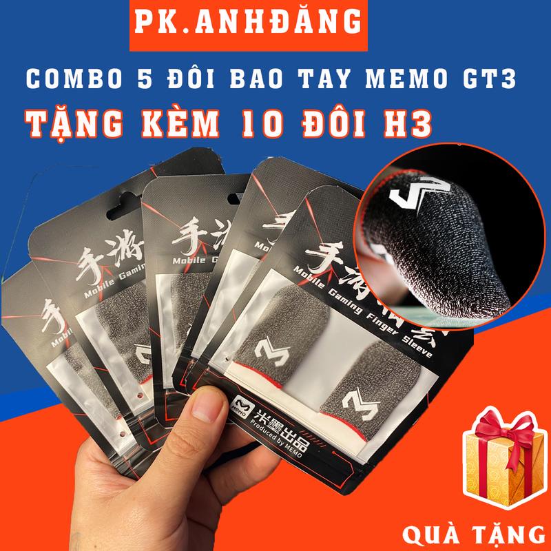 Combo 5 Đôi Bao Tay Chơi Game Sợi Bạc Memo Gt3 Tặng Kèm 10 Đôi Găng Tay Chơi Game H3 Chống Mồ Hôi Cho Điện Thoại Chơi Điện Tử Phụ Kiện phukien game