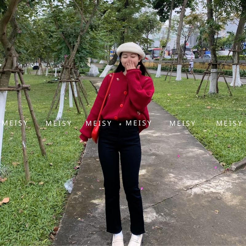  Quần jean bò ống đứng co giãn 