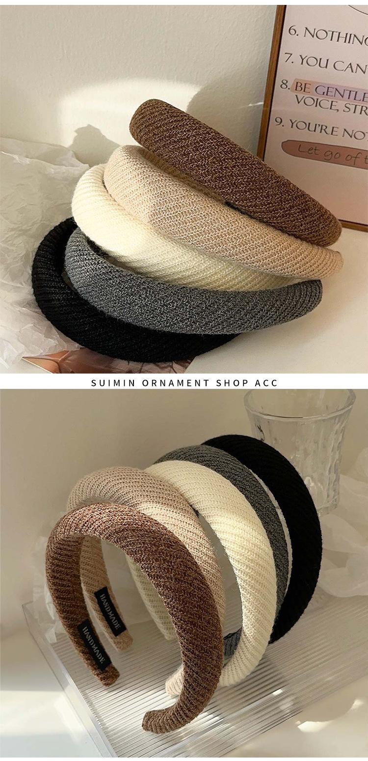 Product Introduction of South Korea Headband Female Autumn and Winter Simplicity Ins Style High Skull Top Headband High Sense Hair Accessories Hair Tie Hairband Hairpin 8
