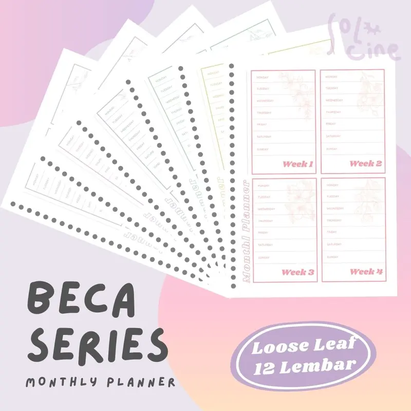 Loose Leaf / Isi Binder Monthly Planner (B5/A5) (12 Lembar) 2