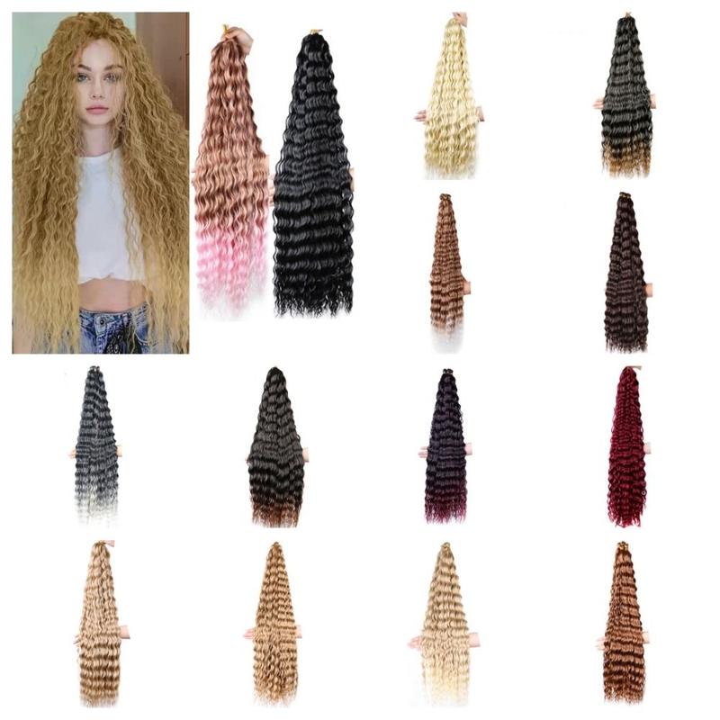 Product Introduction of DIY Freetress Deep Twist Crochet Hair Ombre Afro Curls Synthetic Crochet Hair Long Curly Crochet Braiding Hair Extensions African 8