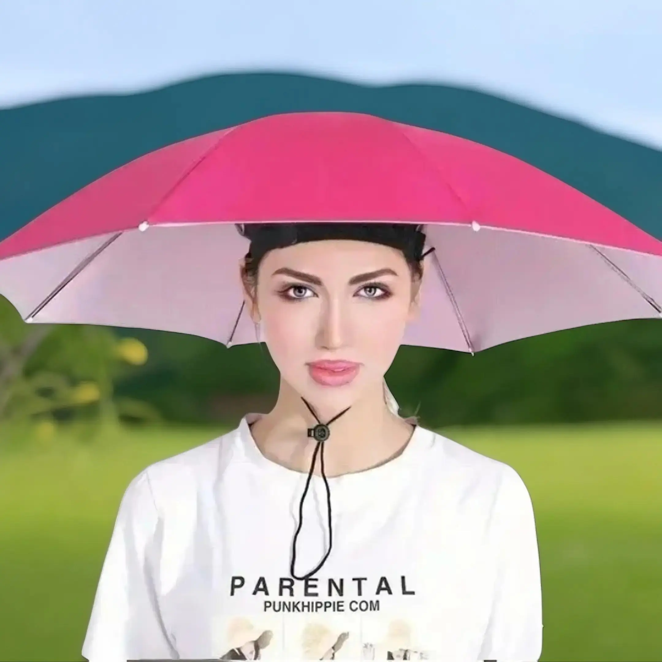 Umbrella Hat, 1 Count Portable Waterproof Sun Protection Hat Umbrella for Outdoor, Rainproof Rainy Day Travel Essentials