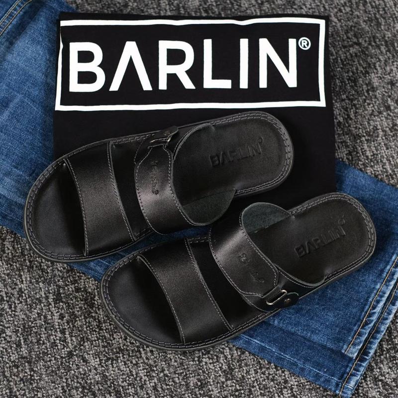 Sandal Slide Pria Kasual Kulit Asli Original - Sandal Selop Pria Laki Cowok Kulit Asli Barlin Original - Sandal Kulit Terbaru Keren Modern Kekinian - 5