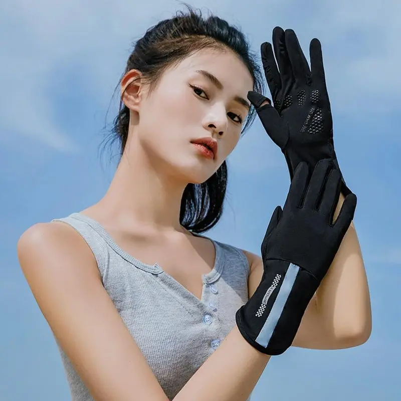 Găng Tay Đi Nắng Hở Ngón Chống Trượt Bao Tay Chống Tia UV Thoáng Khí Lái Xe Nam Nữ Có Thể Chạm Màn Hình Cảm Ứng 5