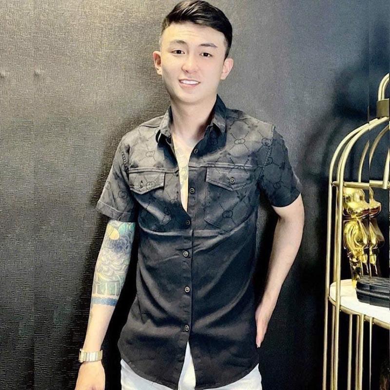 Áo sơ mi nam ngắn tay,dài tay mẫu mới loang đen vải cao cấp sang trọng 2