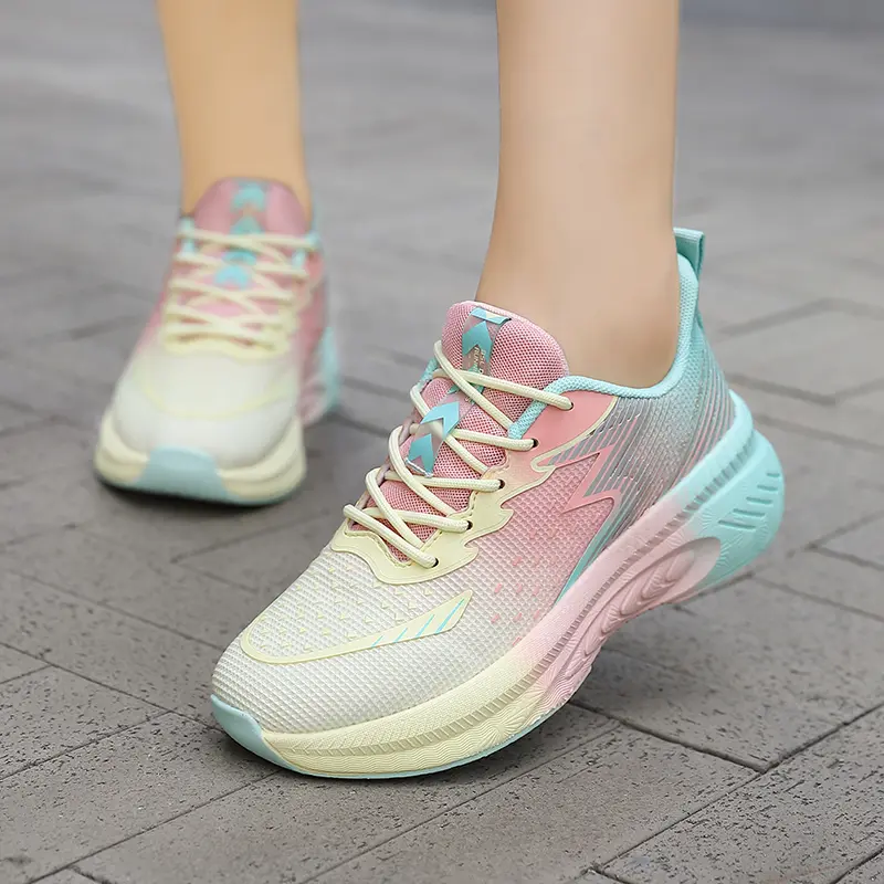 [High Quality] High Elastic Flying Woven Popcorn Soft Bottom Women's Shoes Internet Celebrity Student Shoes Sports Leisure Tourist Shoes