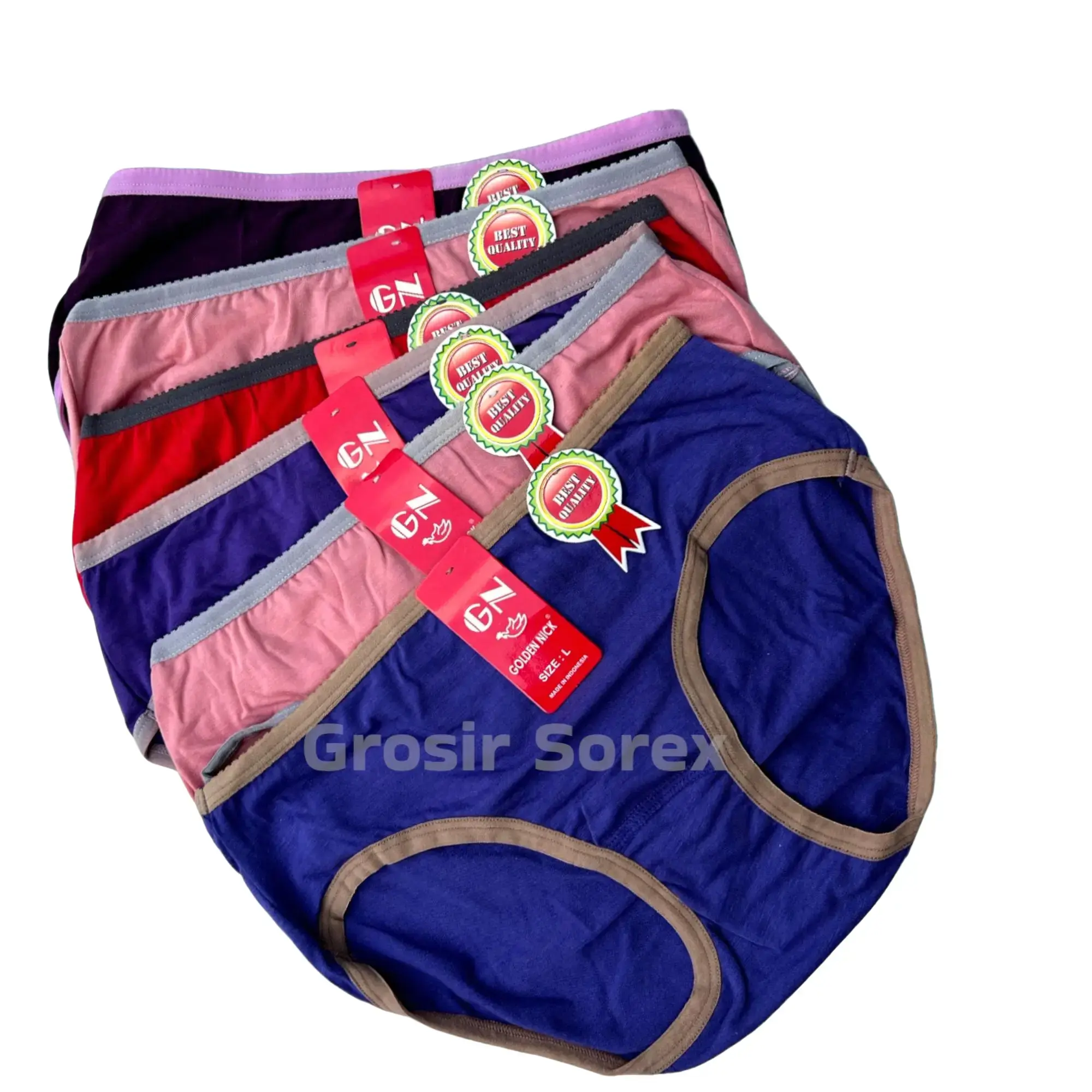 3Pcs Cd Golden Nick Celana Dalam Wanita Cewek Bahan Katun Model Mini Waist