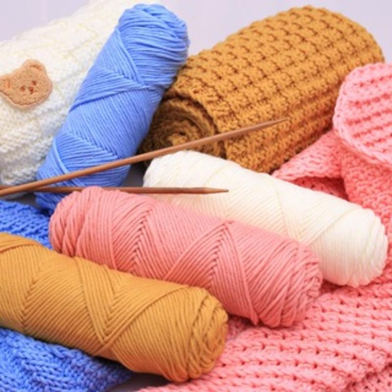 Set Len Đan - Móc Khăn Len Cotton Love - Len Ống 100g DIY Moc Lenco 7