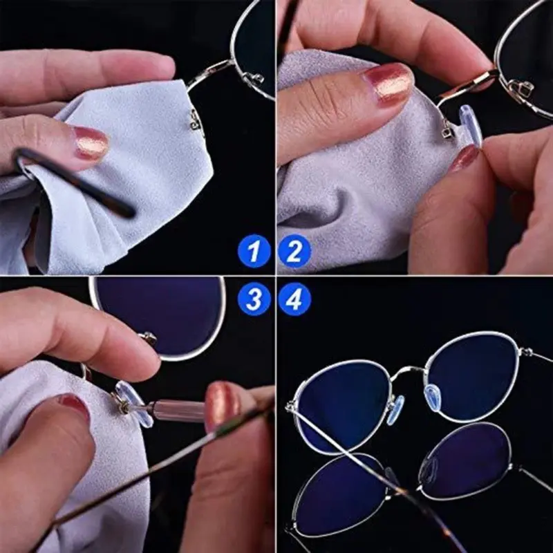 Bộ Đệm Mũi Đai Ốc Vít, 20 Cái, Dụng Cụ Phục Hồi Phụ Kiện Kính Mắt, Đệm Mũi Silicon, Bao Gồm Tuốc Nơ Vít, Cầm Tay, Chống Trượt, Bộ Phục Hồi Quang Học, Thích Hợp Cho Kính 8