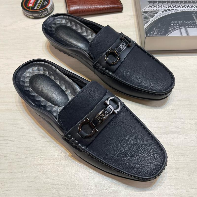 Giày Sục Da Nhám Tiện Lợi Đai Khóa Hợp Kim Đế Khâu Hai màu Nâu Đen Full Size 37/44 Đế Bằng Cao Su Nam