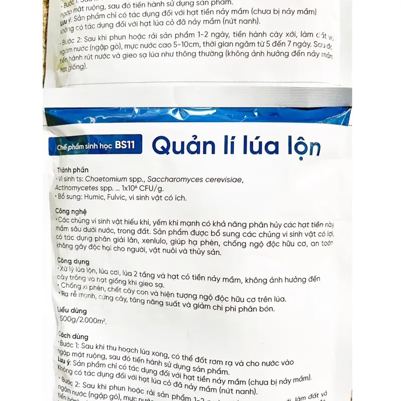 Chế phẩm sinh học Quản lý lúa lộn BS11 500gr 4