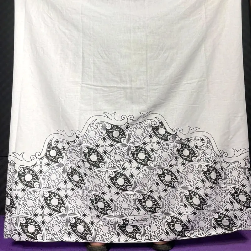 FLASH SALE !! SARUNG DEWASA BASAR-SULPIBLIR Variasi Sarong Putih Full Katun Sablon Pekalongan Putih 2