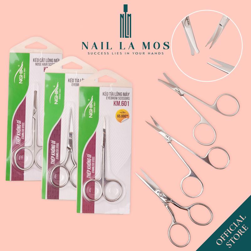 Kéo cắt tỉa lông mày, lông mũi Kềm Nghĩa KM601 KM604 KM605 chính hãng - Kéo cá nhân cao cấp thép không gỉ