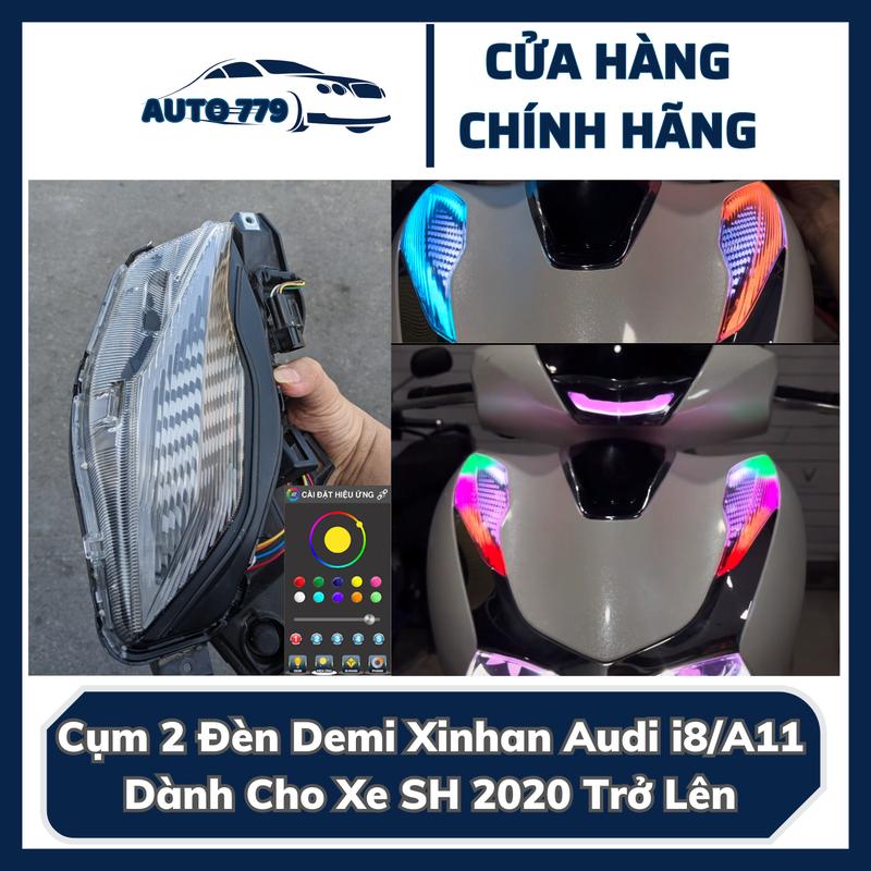 Cụm 2 Đèn Demi Xinhan Audi LED i8BLE VÀ A7 Tùy Chọn  Dành Cho Xe SH 2020 Trở Lên