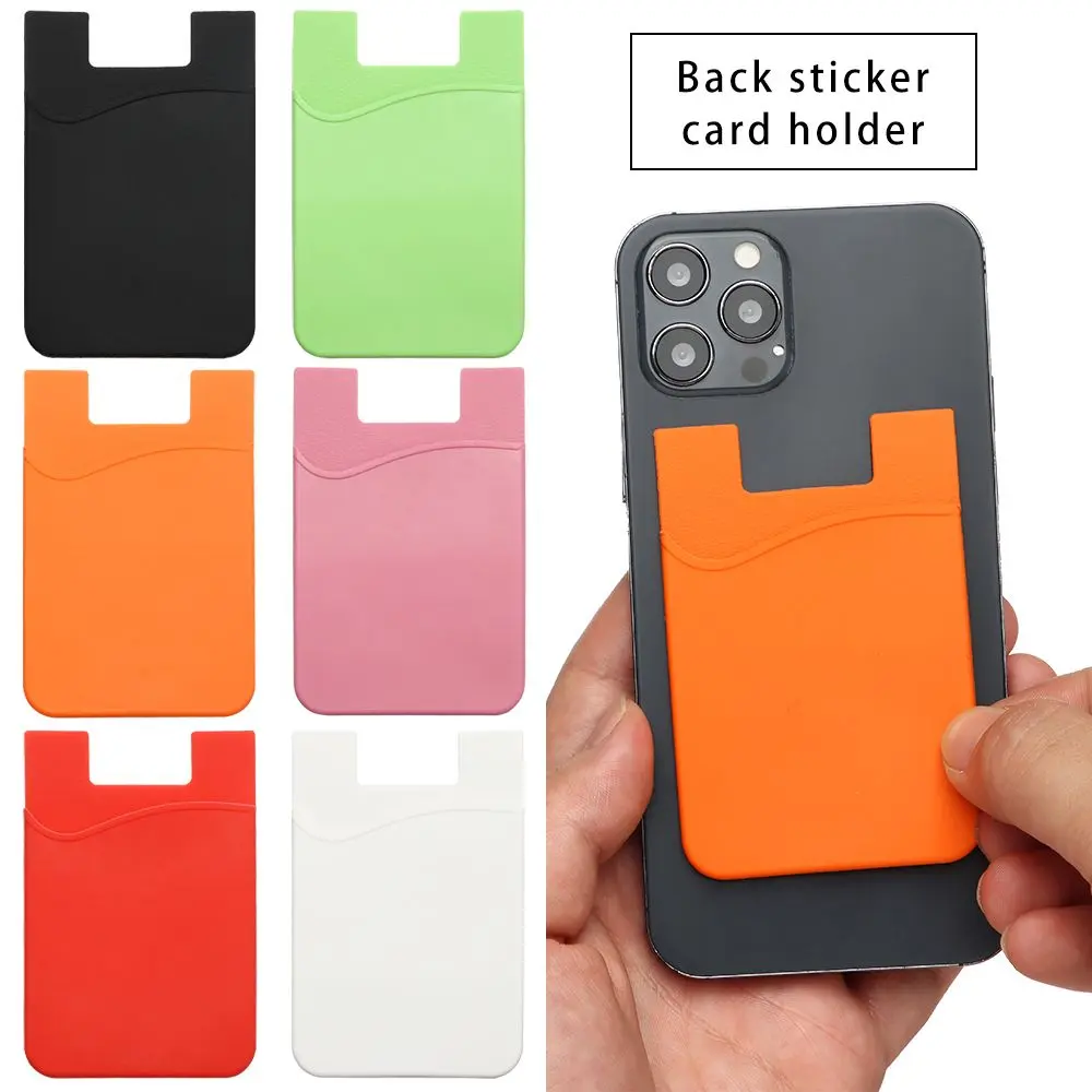 Fashion Sticker Women Cell Phone Holder Business Credit Pocket Wallet Case ID Card Holder