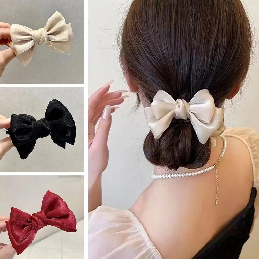 Elegant Forged Bow Hairpin Sweet Princess Bow Hairpin Ball Head Hairpin Female Temperament Hairpin Super Fairy French Spring Hairpin Headdress
