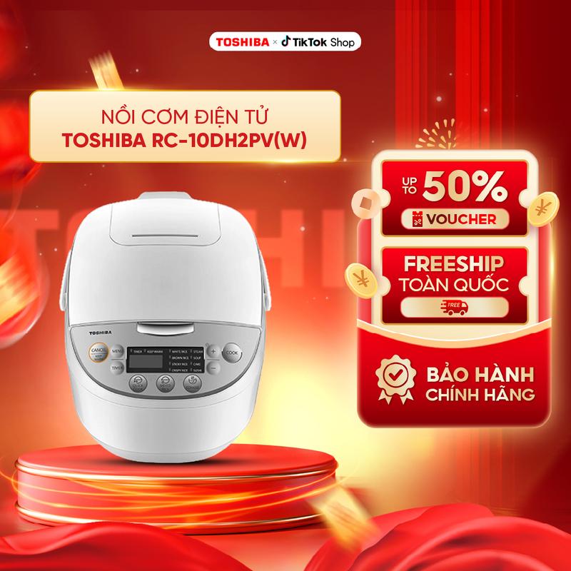 Nồi cơm điện tử Toshiba RC-10DH2PV(W)/RC-18DH2PV(W) - 1.0L/1.8L - Lòng nồi dày 2.2mm chống dính - 11 chương trình nấu tự động - Hàng chính hãng bảo hành 12 tháng chất lượng Nhật Bản